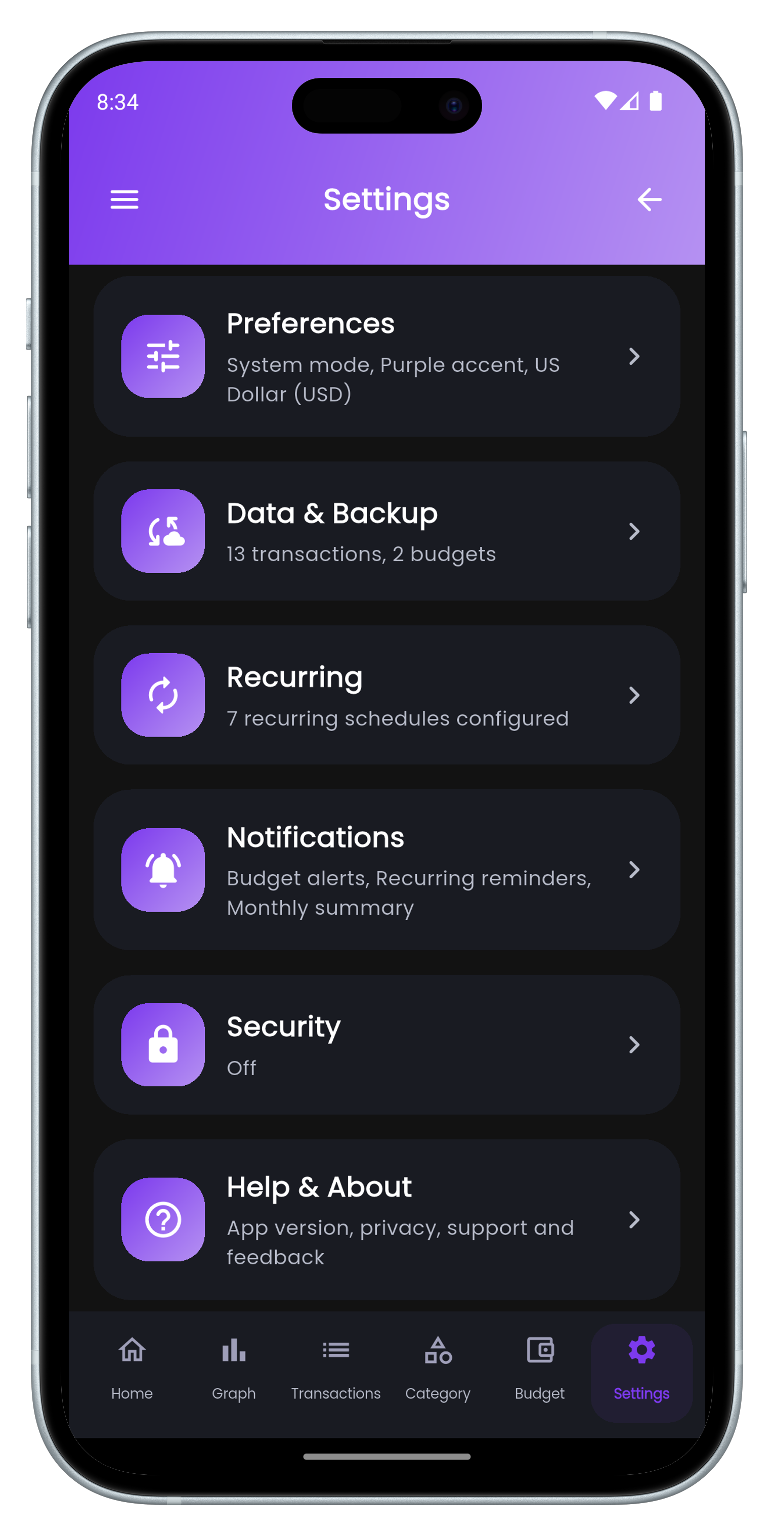 Vaultly Settings